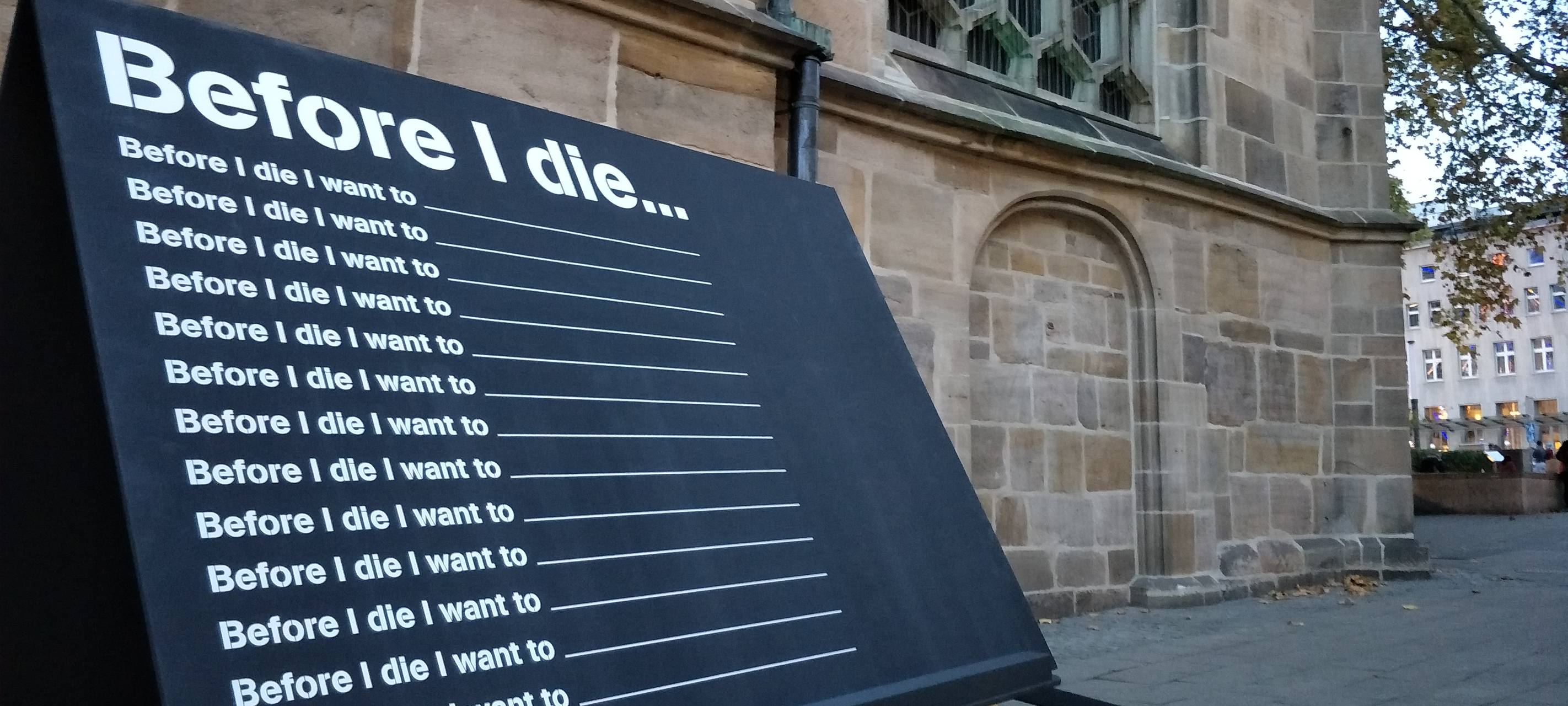 "Before I die" in Essen: XXL-Bucket-Liste an verschiedenen Orten
