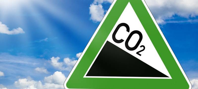 CO2-Schild für Klimathemen