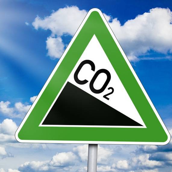 CO2-Schild für Klimathemen