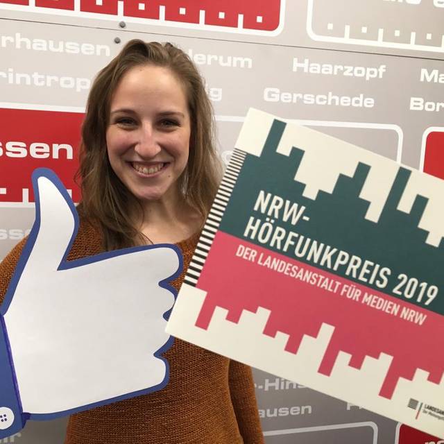 Radio Essen-Moderatorin Larissa Schmitz ist für Radio Essen mit dem Social-Media-Sonntag für den NRW-Hörfunkpreis 2019 nominiert.