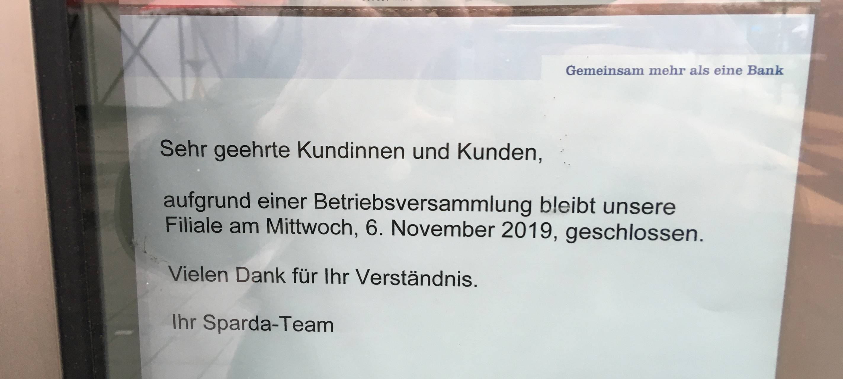 Filialen Sparda-Bank West heute zu