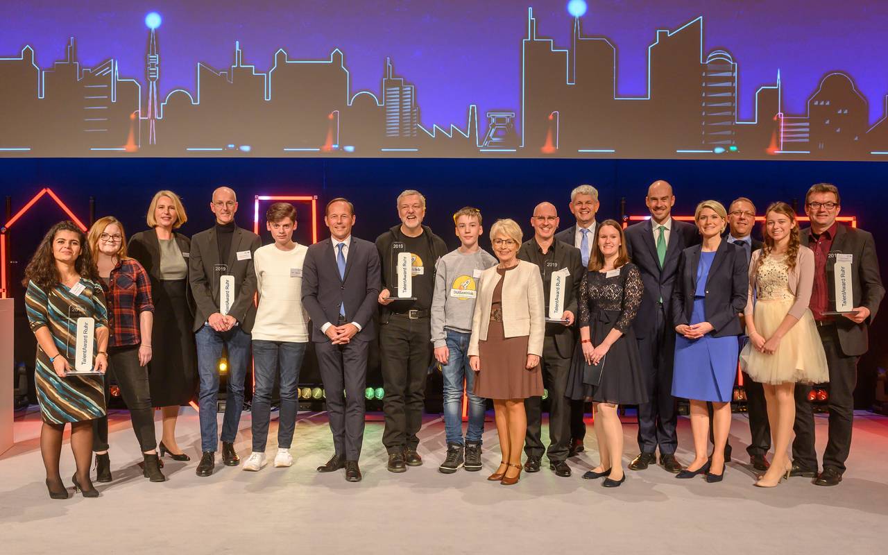 Die Preisträger beim Talent Award Ruhr 2019 in Essen.