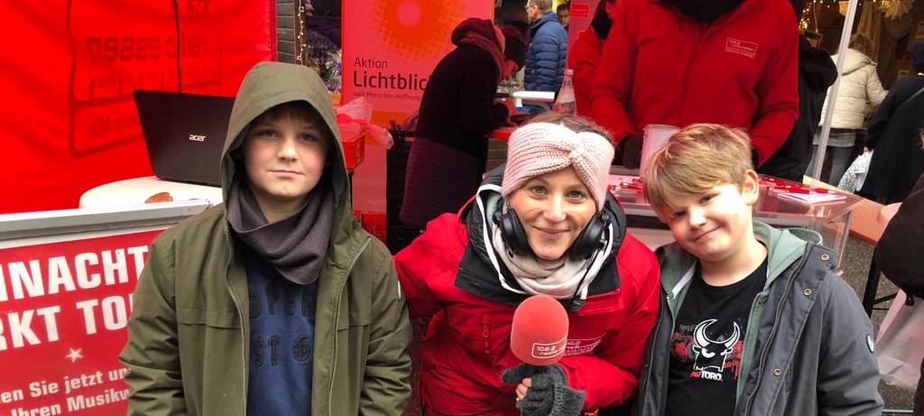 Bei Wind und Regen in Rüttenscheid, der letzte Halt unserer Weihnachtsmarkttour.