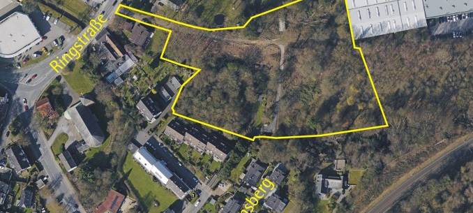 Gelände an der Ringstraße in Essen-Kettwig auf dem Wohnungen gebaut werden sollen