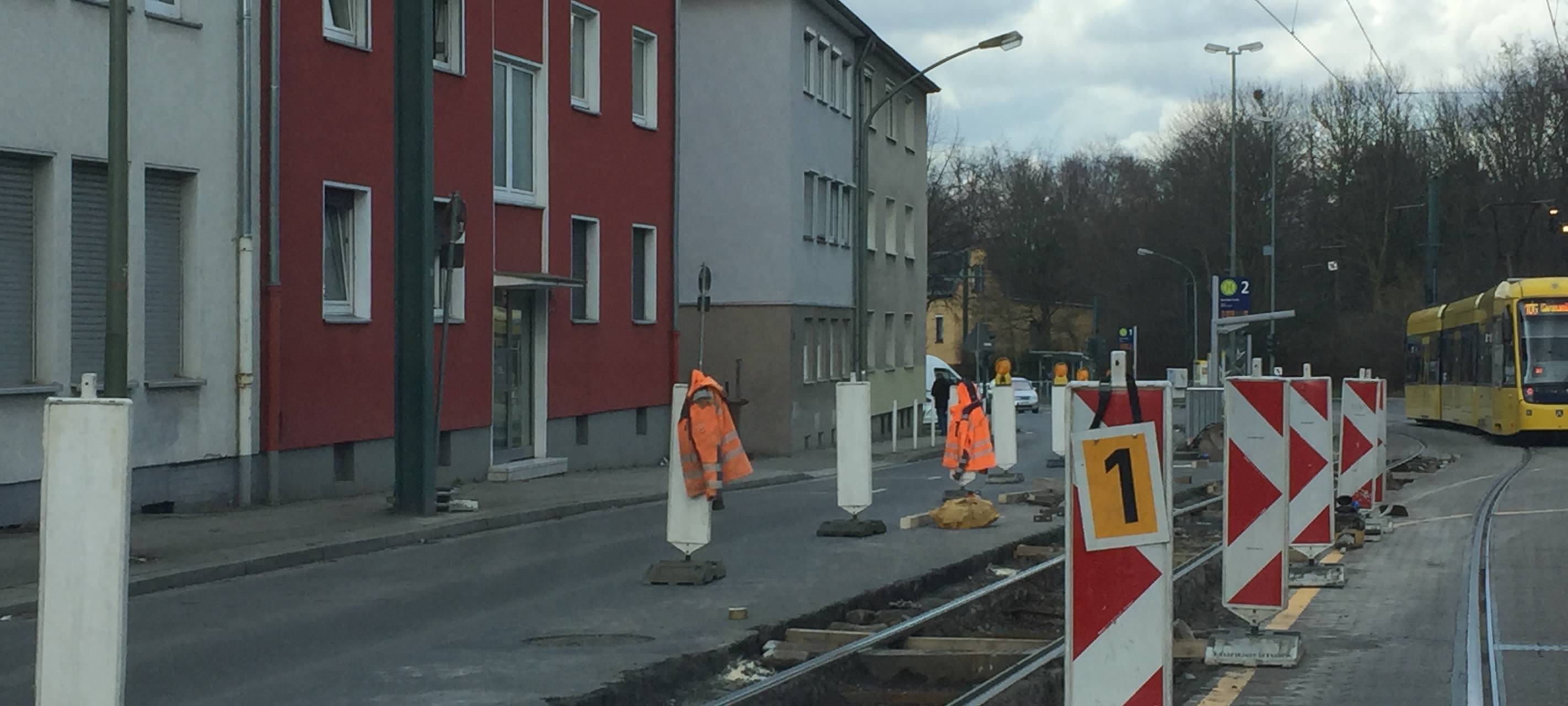 Ruhrbahnbaustelle in Essen sorgt für lange Staus