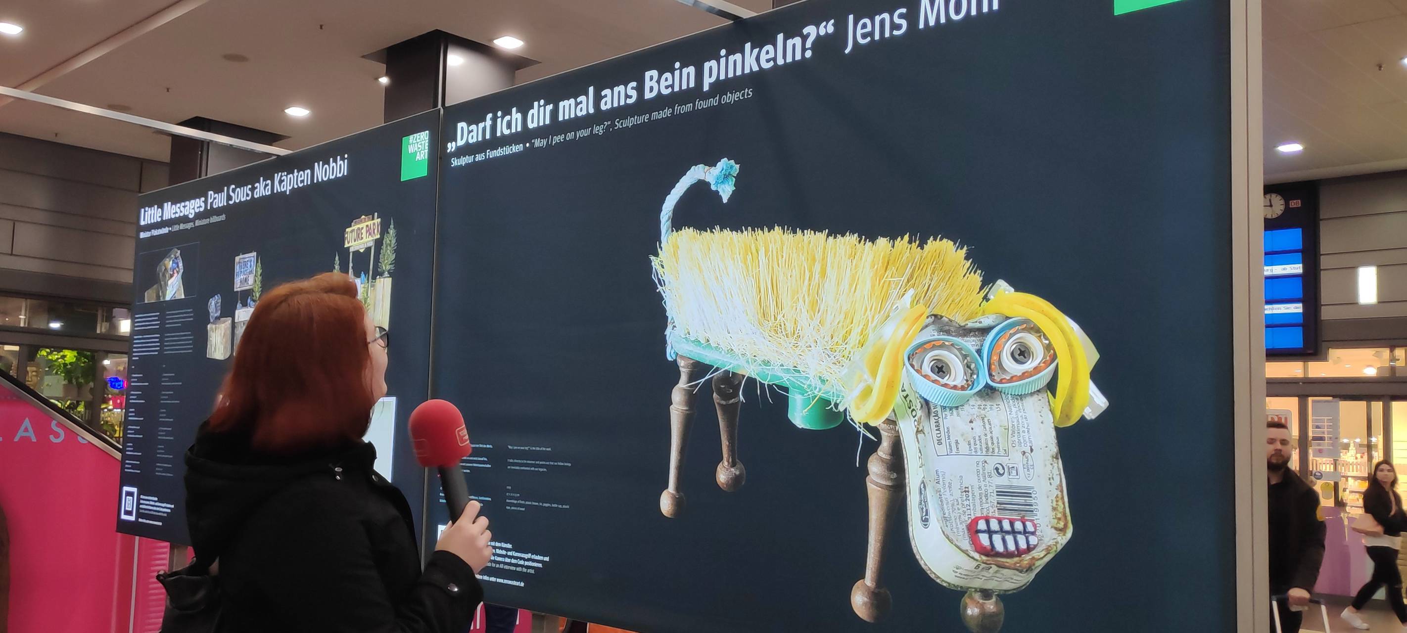 Essen: Müll-Kunstwerke im Hauptbahnhof