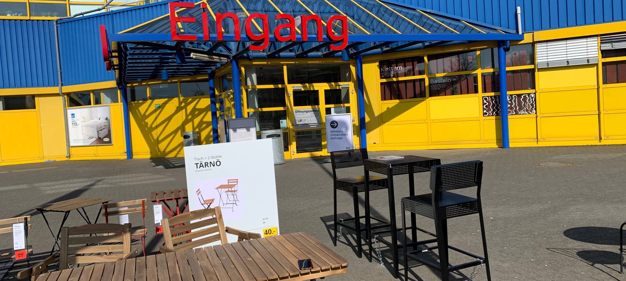 Eingang IKEA in Essen geschlossen