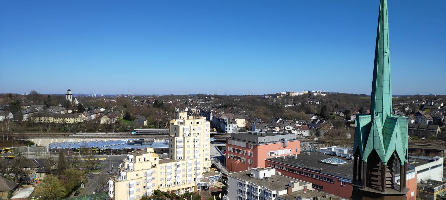 Arbeiten an Kirchturm in Essen gehen trotz Corona weiter