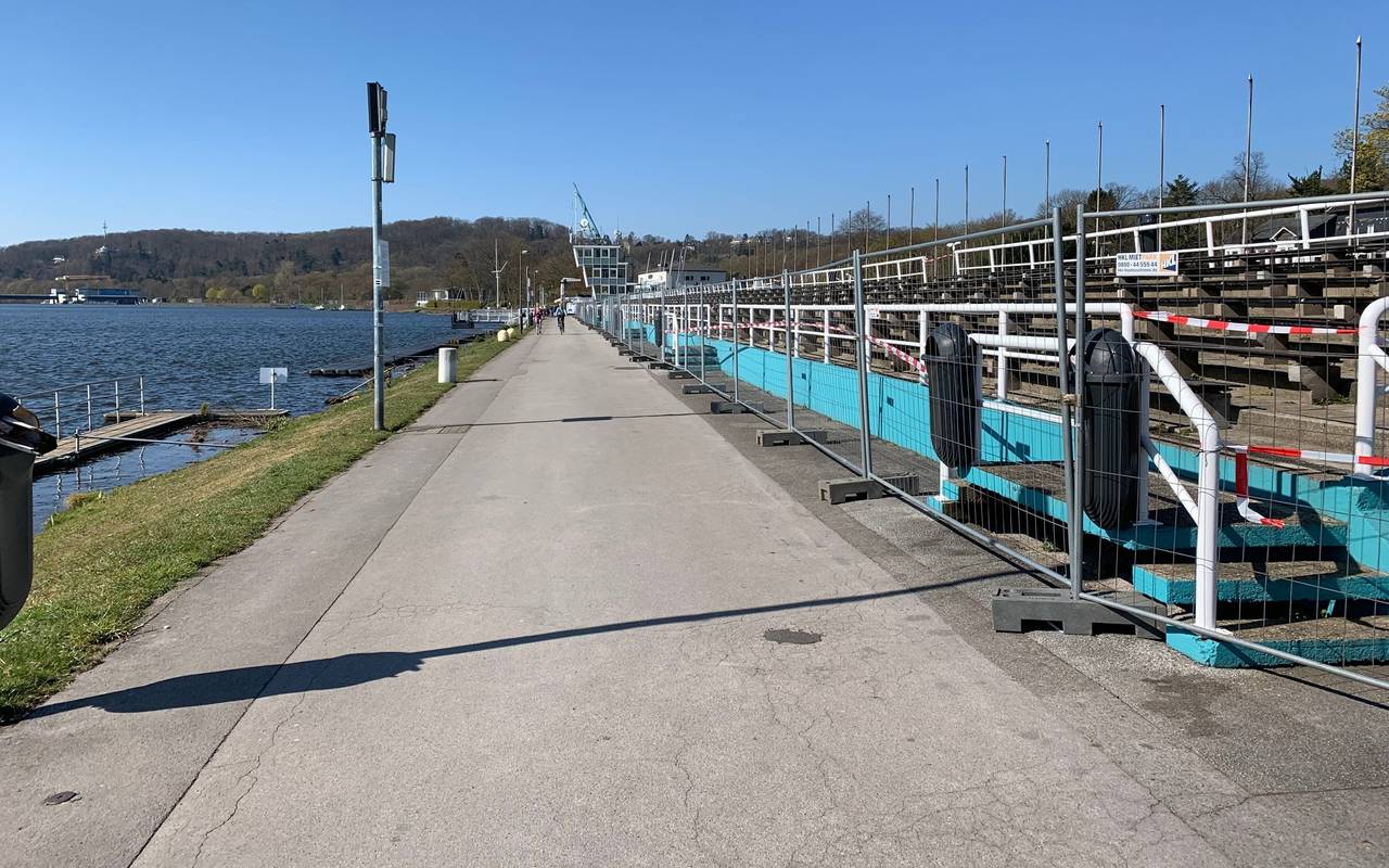 Regattatribüne am Baldeneysee während Corona