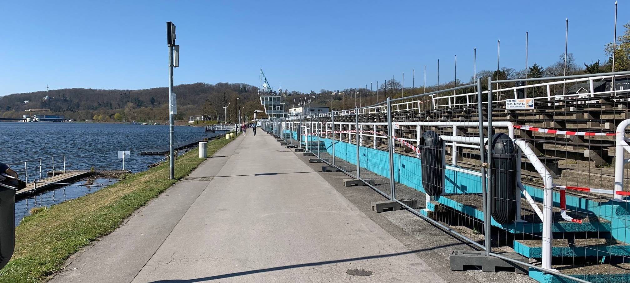 Regattatribüne am Baldeneysee während Corona