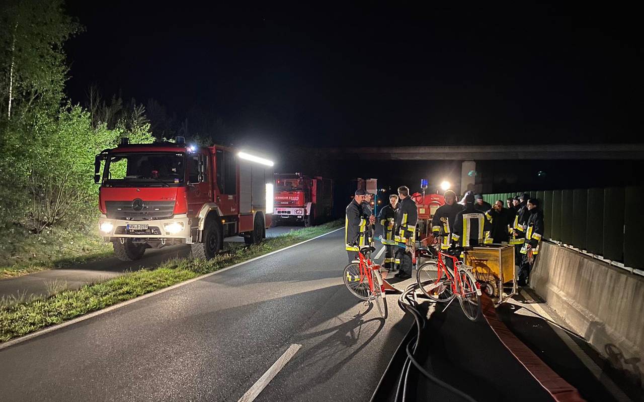 Feuerwehr Essen hilft bei Waldbrand im Naturschutzgebiet De Meinweg