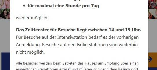 Essen: Viele neue Besuchsregeln in Krankenhäusern gelten ab sofort