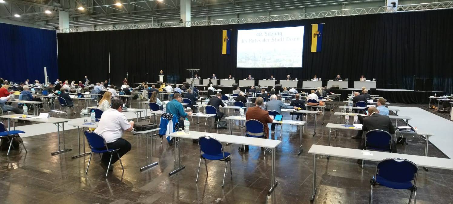 Wegen Corona: Rat in Essen tagt in Messe-Halle