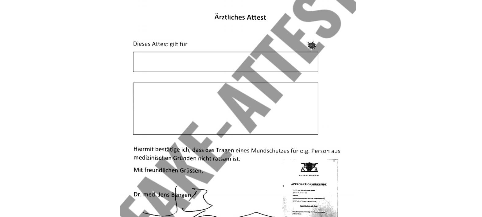 Essen: Falsche Atteste gegen Mundschutz-Pflicht im Umlauf