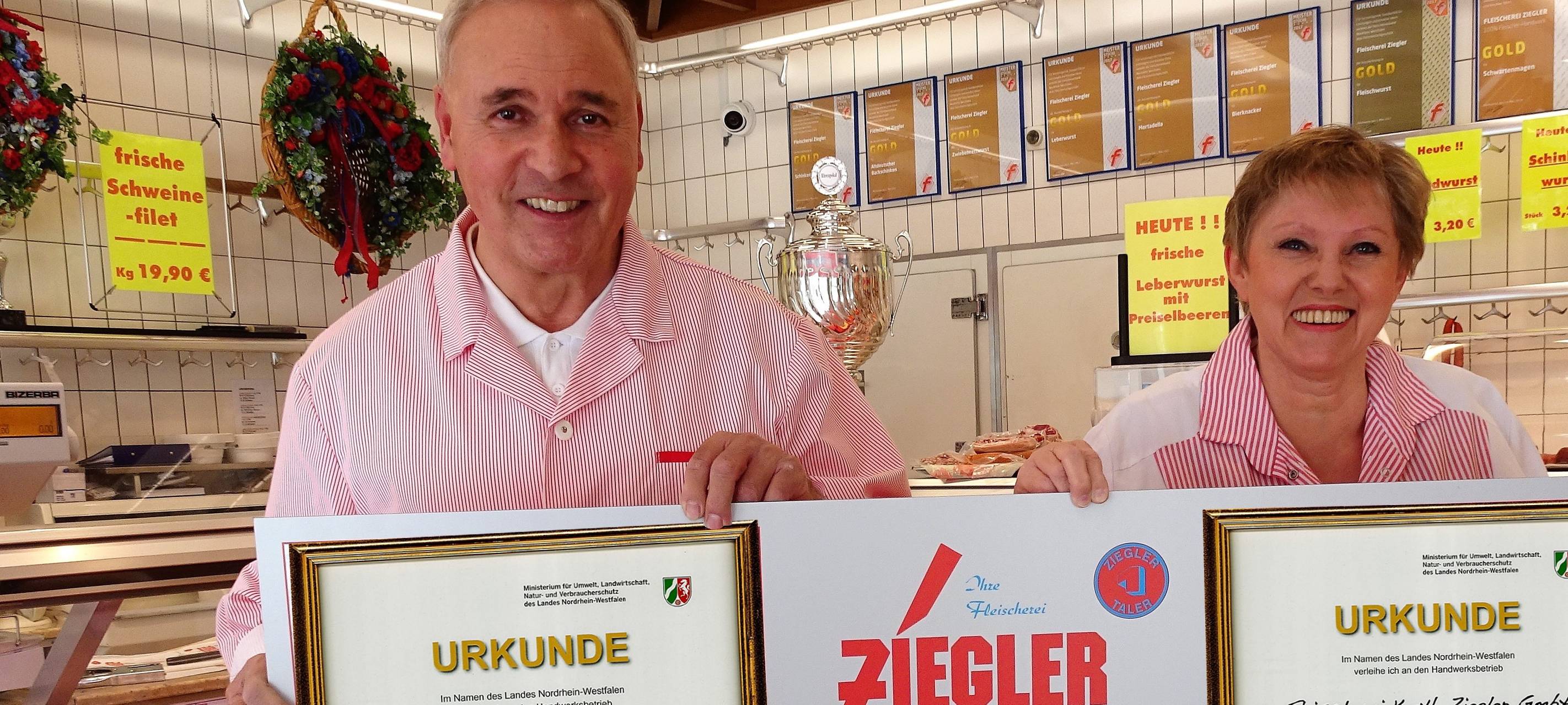 Fleischerei Ziegler in Essen mit Preis ausgezeichnet.
