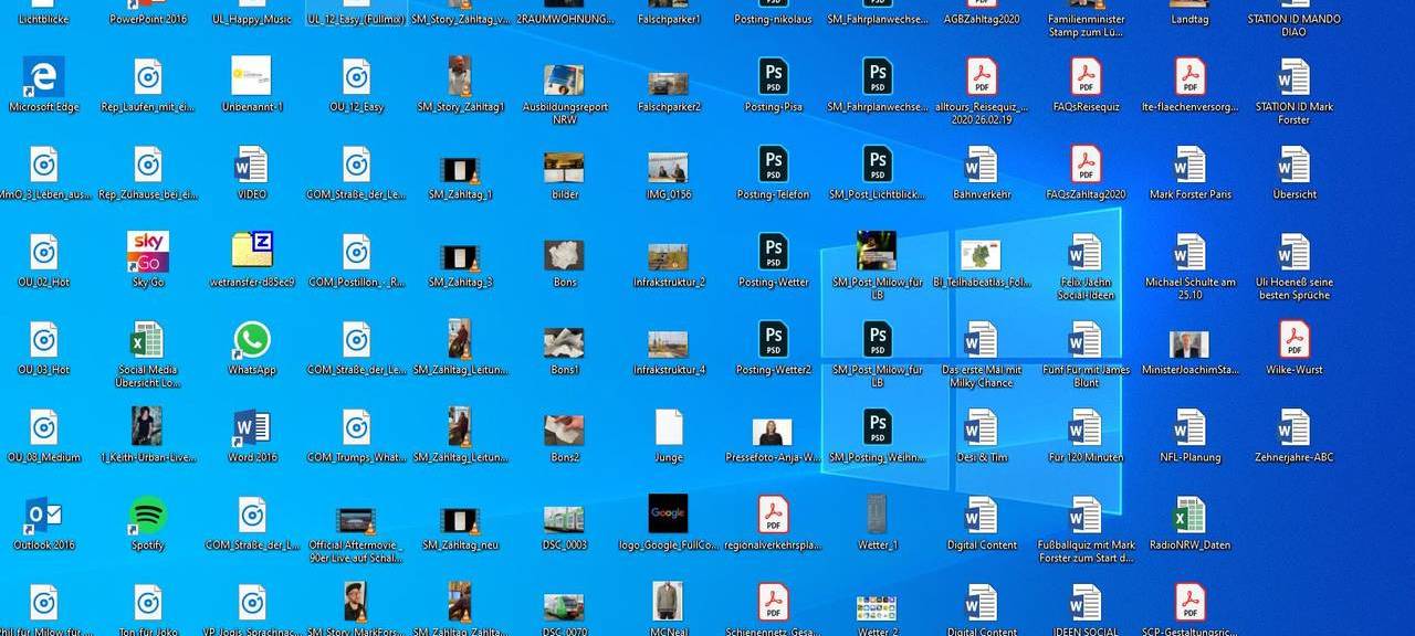 Ein unaufgeräumter Desktop