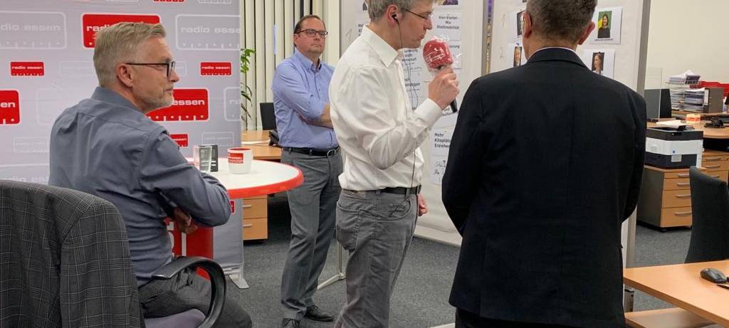 Schlagabtausch zur Wahl in Essen: Die Oberbürgermeister-Kandidaten live bei Radio Essen
