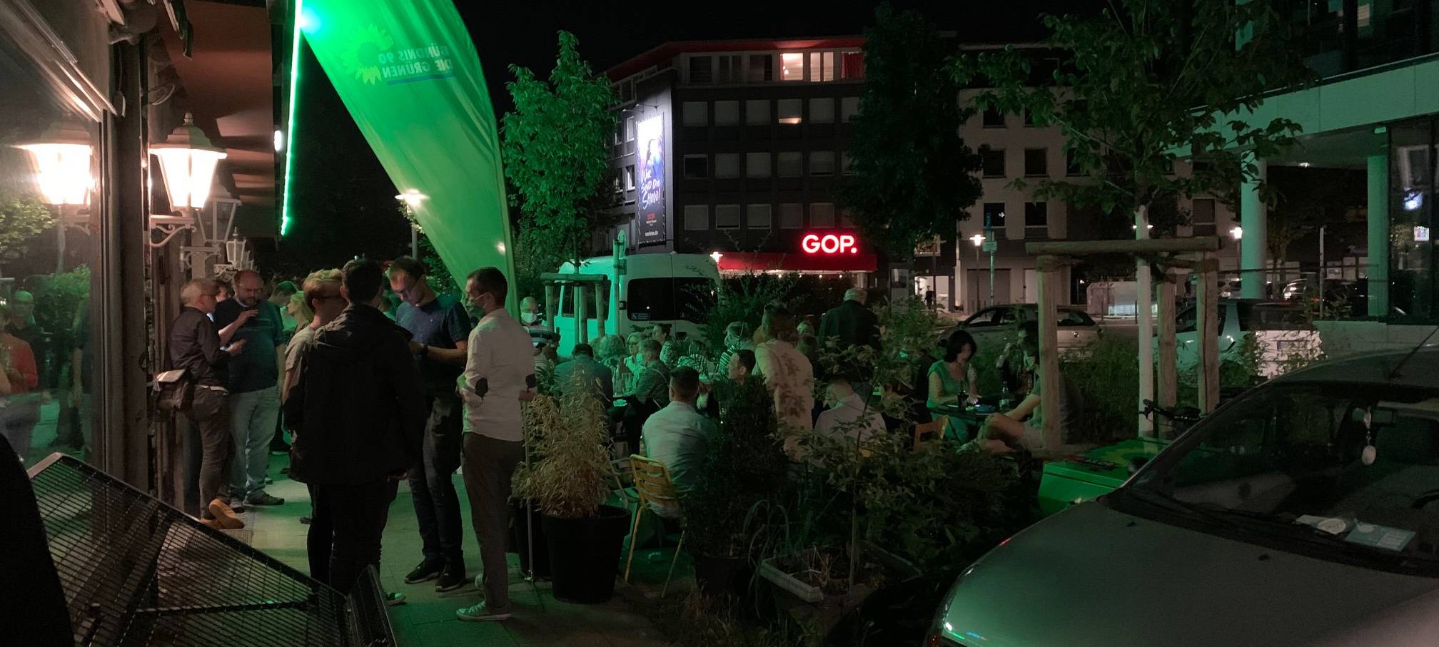 Die Grünen am Abend der Kommunalwahl in Essen 2020.