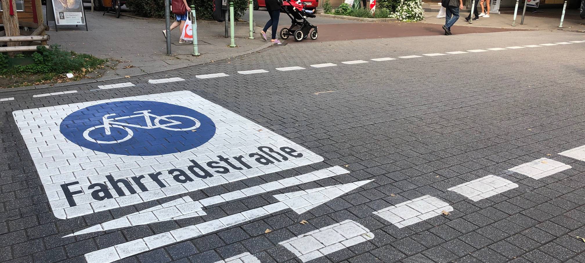Fahrradstraße in Essen Rüttenscheid