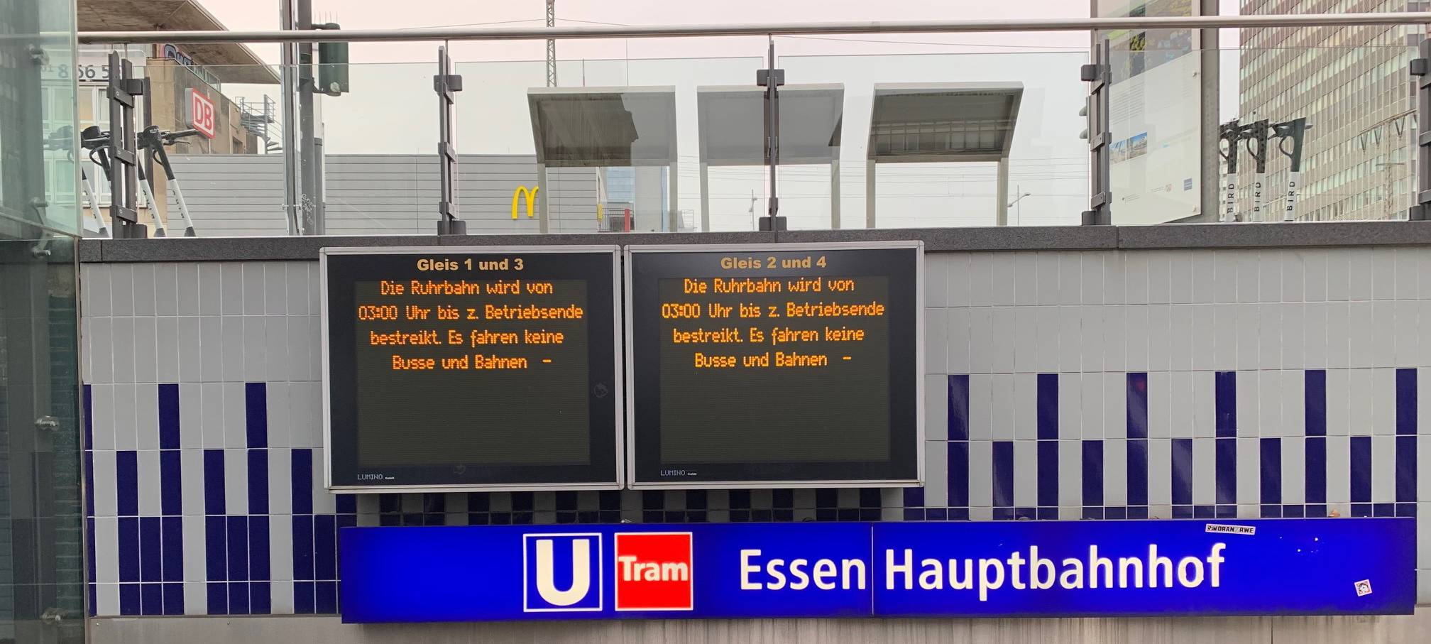Streik Essen Hauptbahnhof