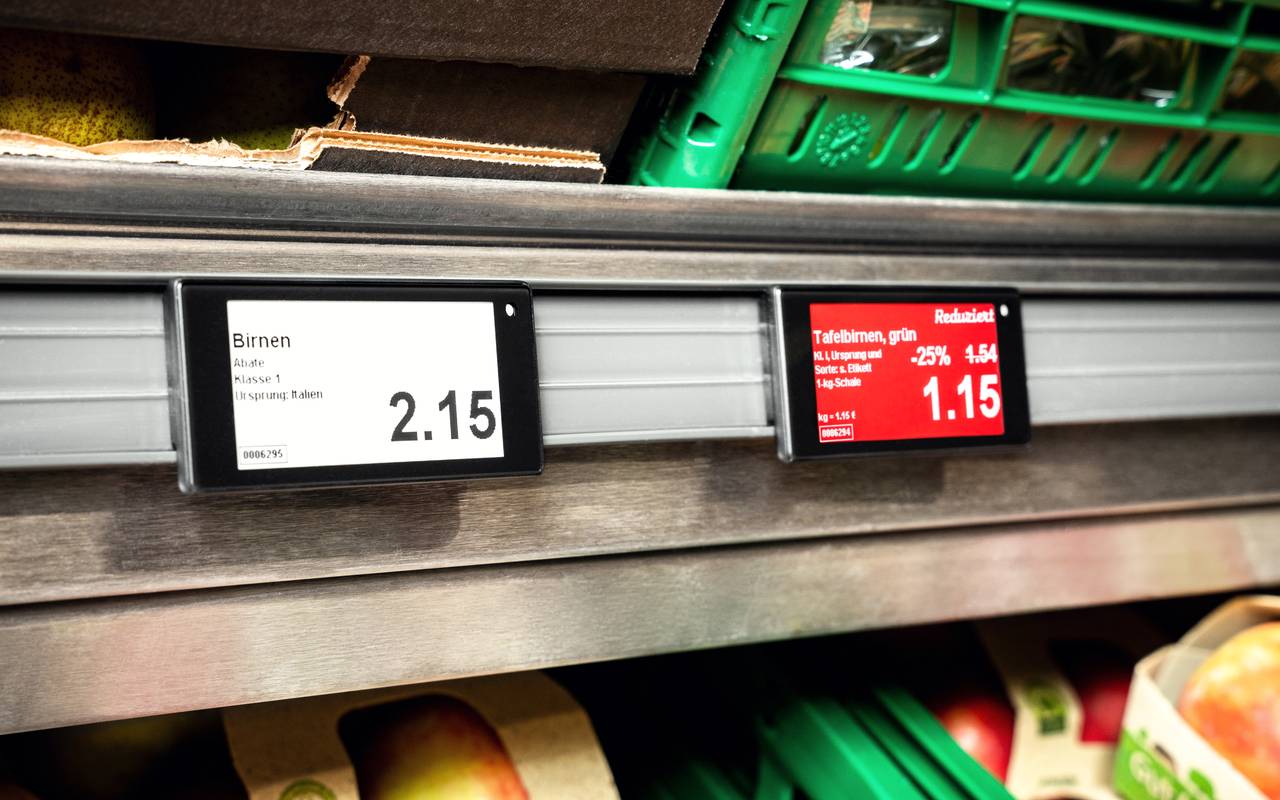 Elektronische Preisschilder bei Aldi in Essen