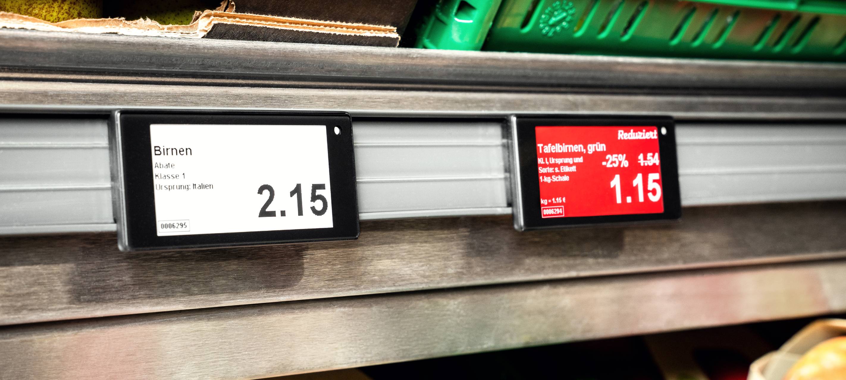 Elektronische Preisschilder bei Aldi in Essen