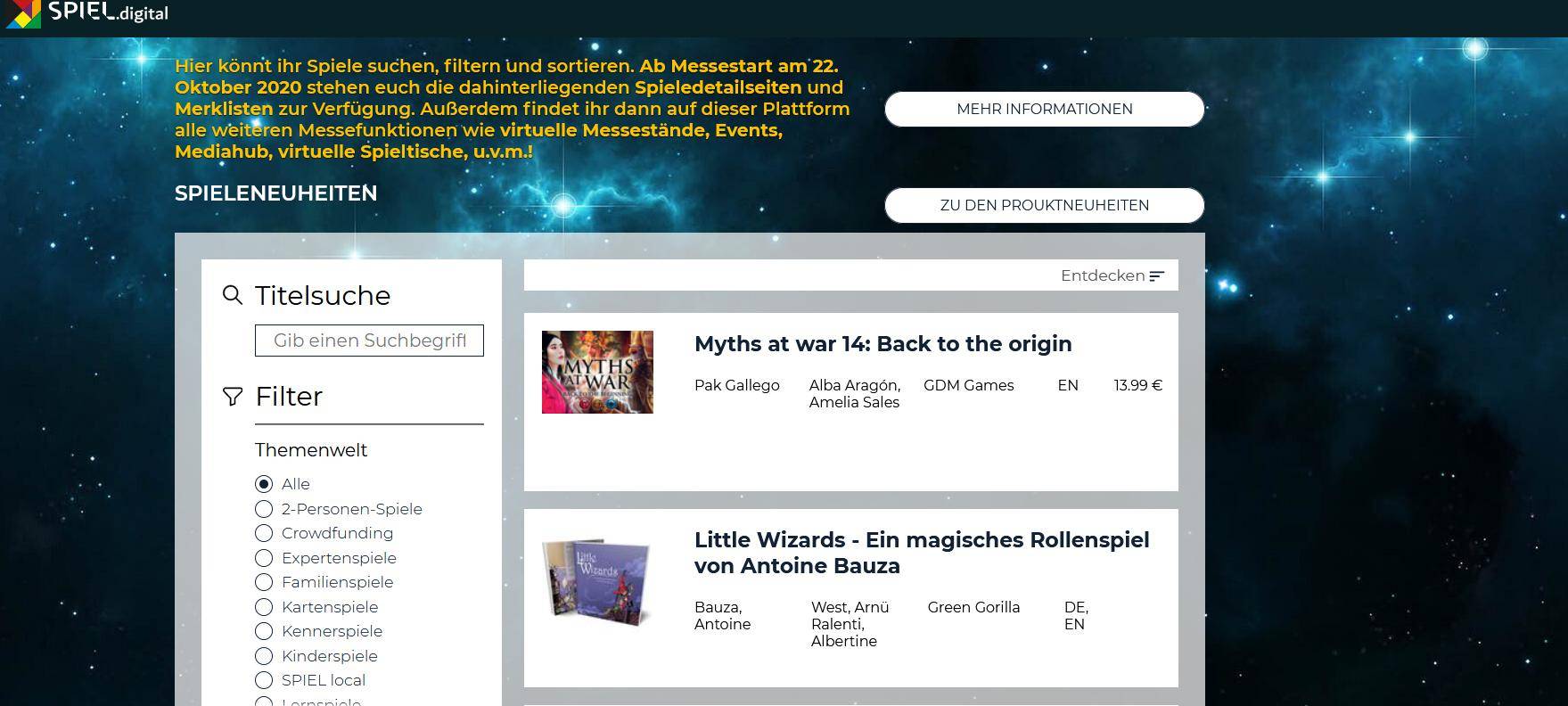 Plattform Spiel.digital der Spielemesse Essen