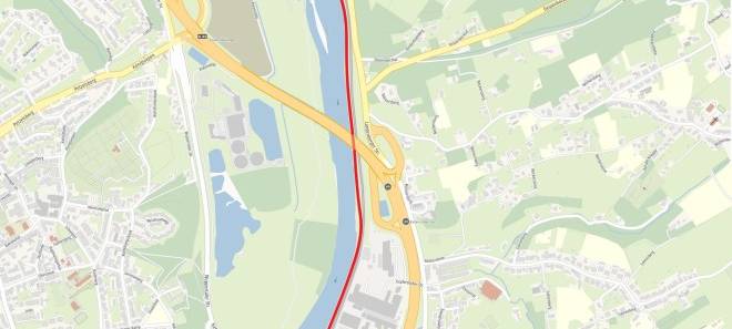 Der neue Fahrradweg verläuft östlich der Ruhr und verbindet Kupferdreh und Überruhr.
