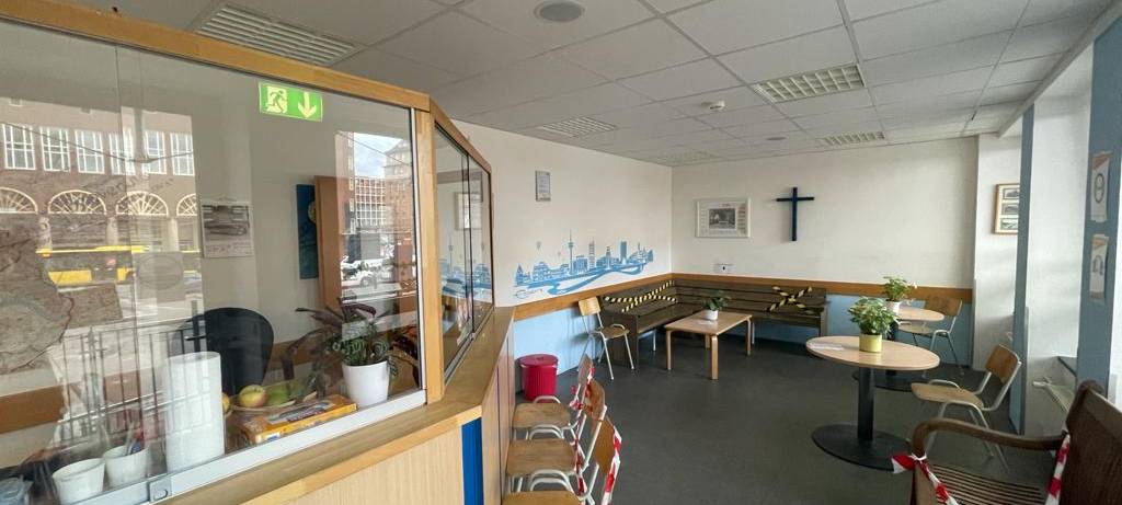 Der Aufenthaltsraum für Obdachlose.