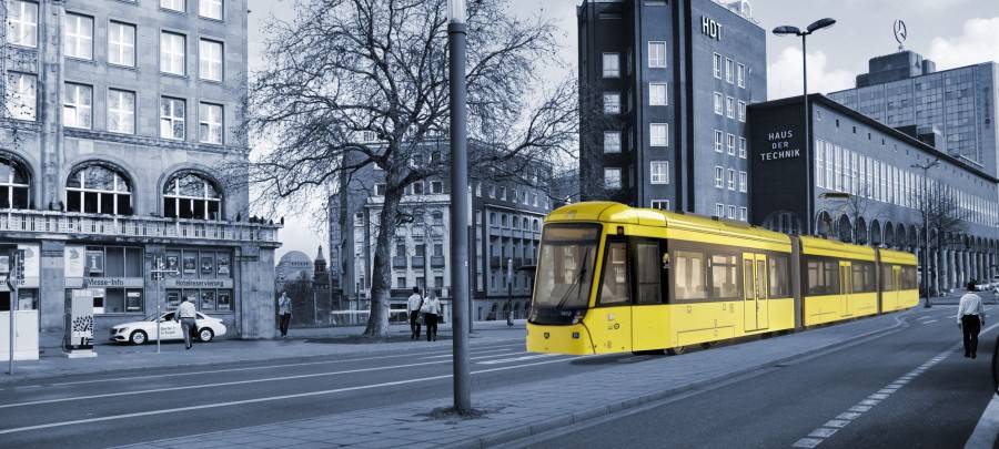 Citybahn in Essen vor dem Hauptbahnhof, Visualisierung