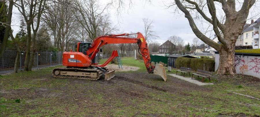 Arbeiten Grüngürtel Lehrstraße in Essen-Bochold