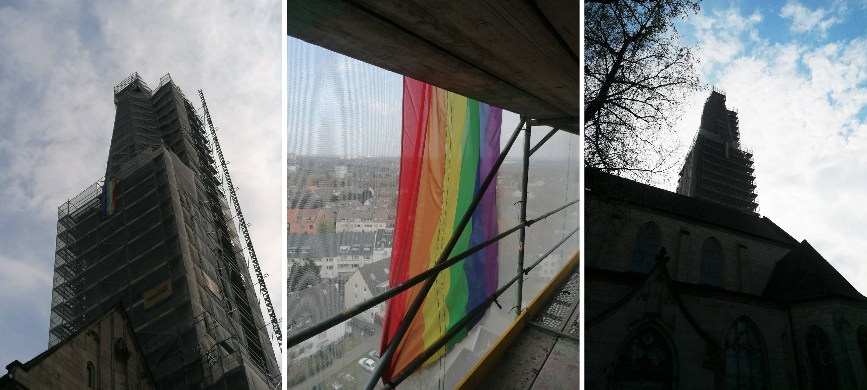 Regenbogenfahne von Kirchturm in Essen geklaut? Gemeinde wird kreativ