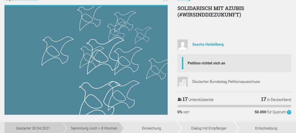 Ein Azubi aus Essen hat eine Petition für Corona-Hilfen für Auszubildende gestartet.
