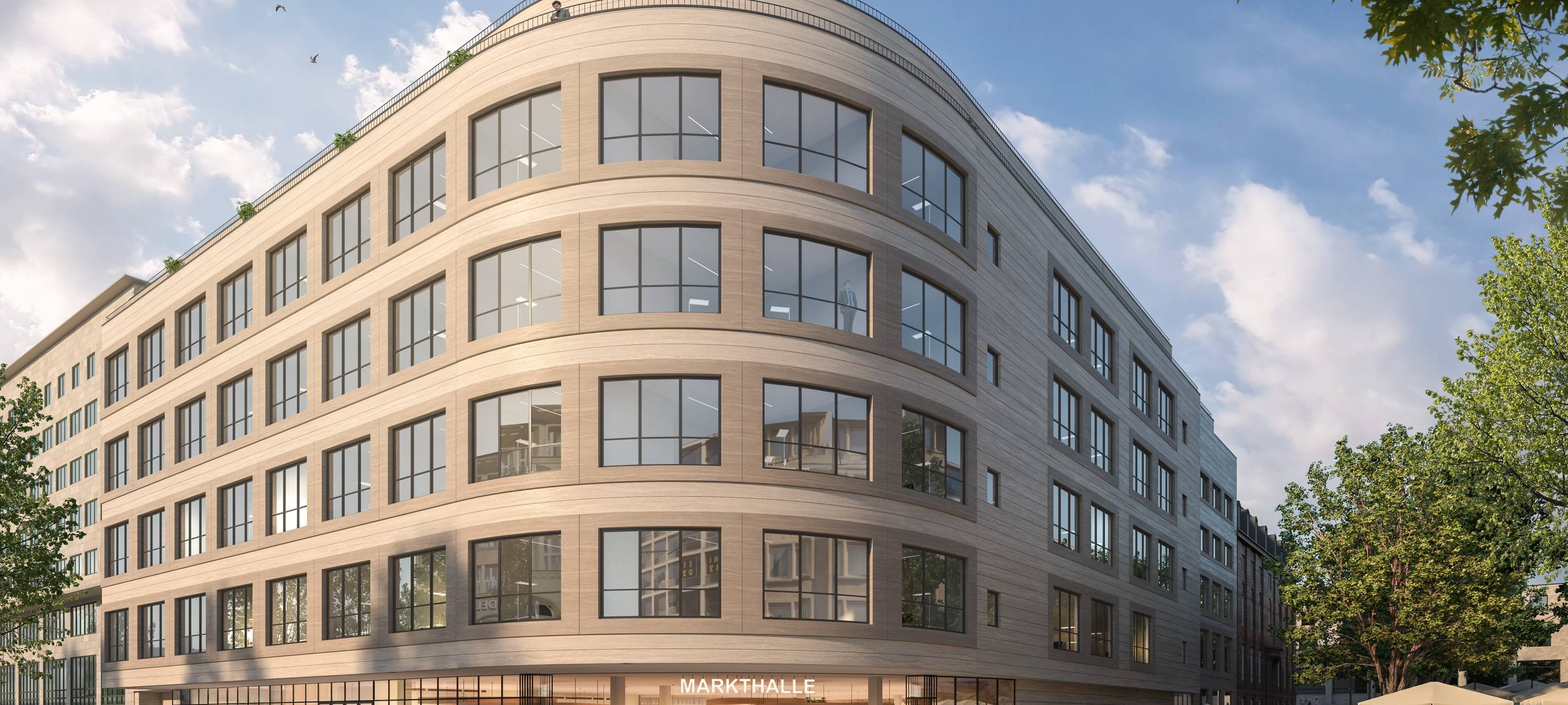 Aus Kaufhof wird Königshof, mit geschwungener Fassade und viel Glas.