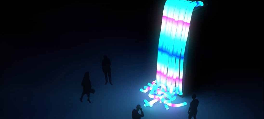 Ein fünf Meter hoher Wasserfall aus Lichtern wird Teil des Light Festivals.