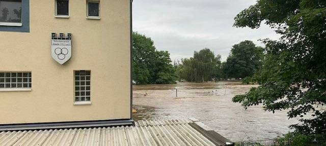 Hoher Wasserpegel am Schwimmverein Steele 1911 e.V.