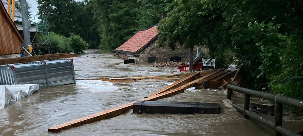 Hochwasser-Schäden am Deilbachhammer in Essen-Kupferdreh