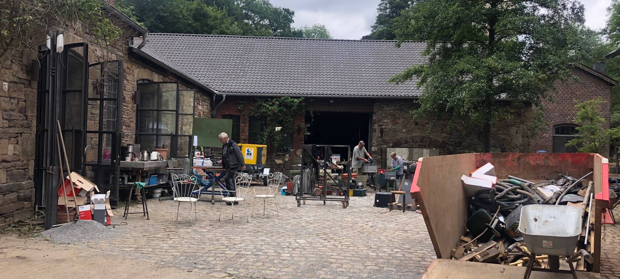 Hochwasser-Schäden am Deilbachhammer in Essen-Kupferdreh
