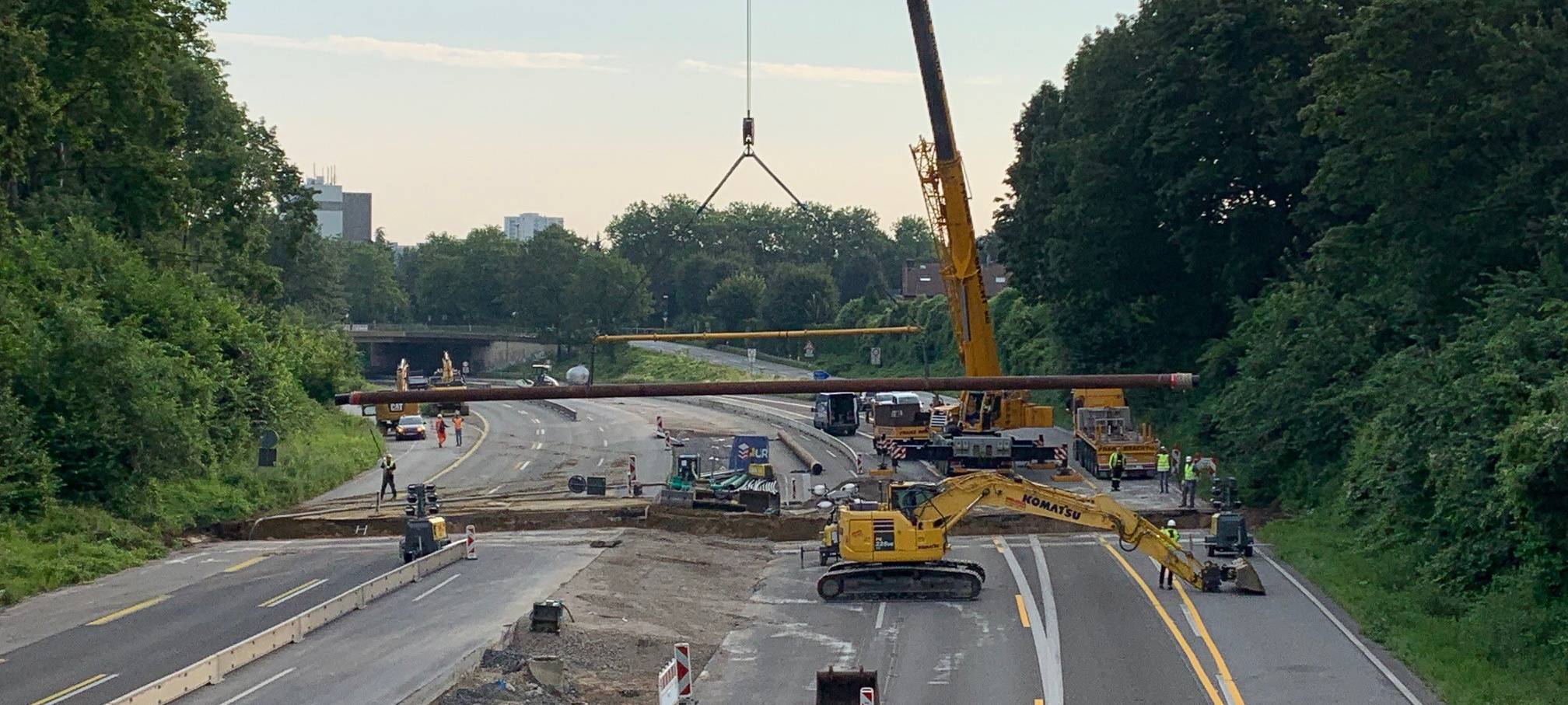 Essen: Fernwärme-Ausbau sorgt für A52-Sperrung