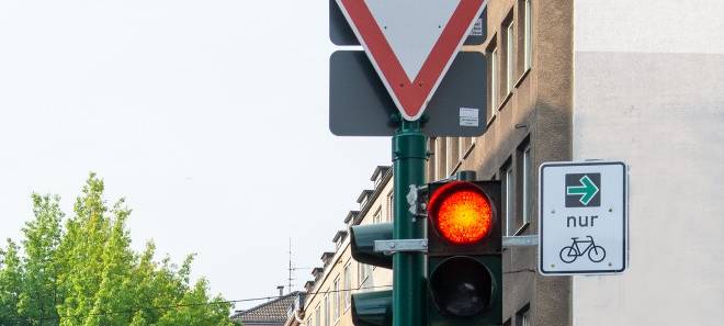 Grünpfeil für Fahrradfahrer in Essen-Rüttenscheid