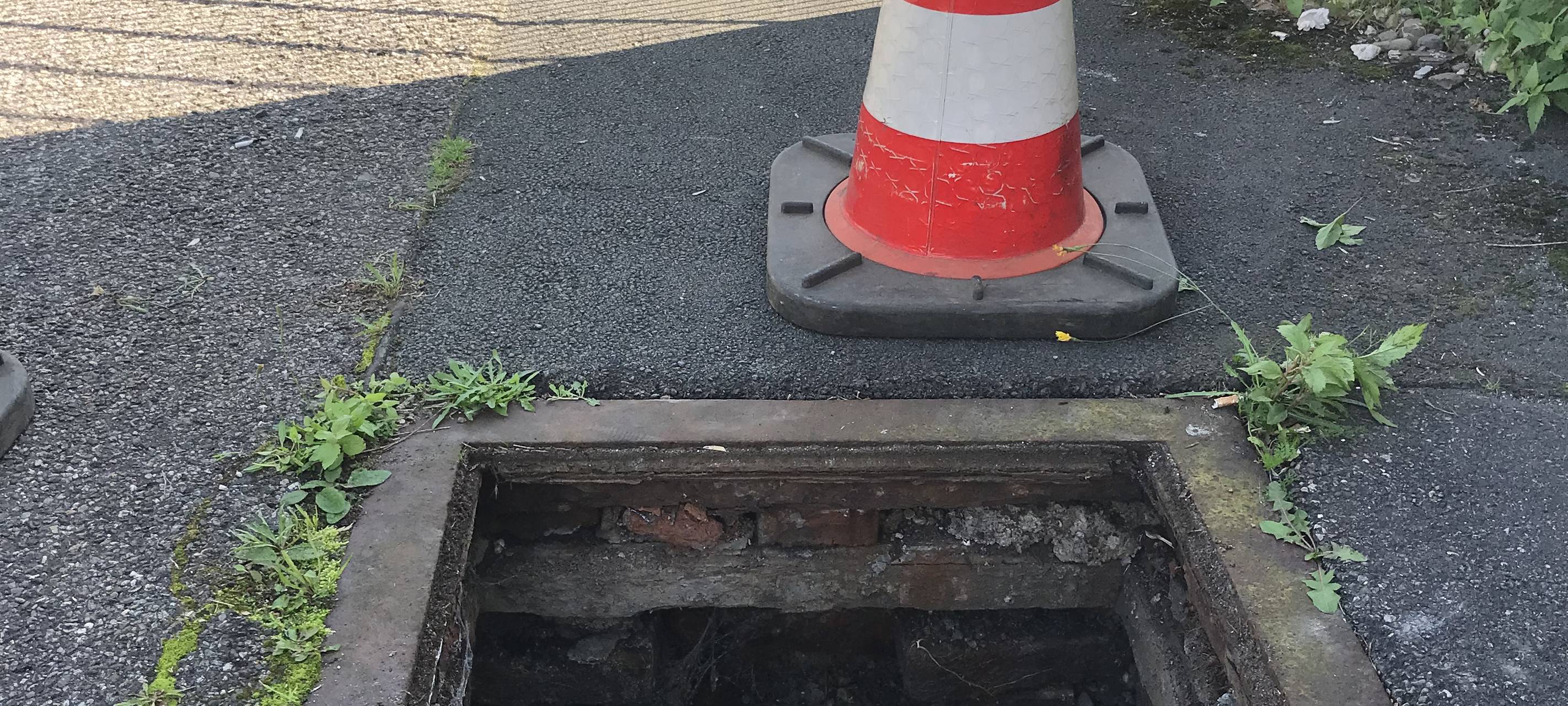 Unterirdischer Deilbach in Essen wird betoniert nach Hochwasser.