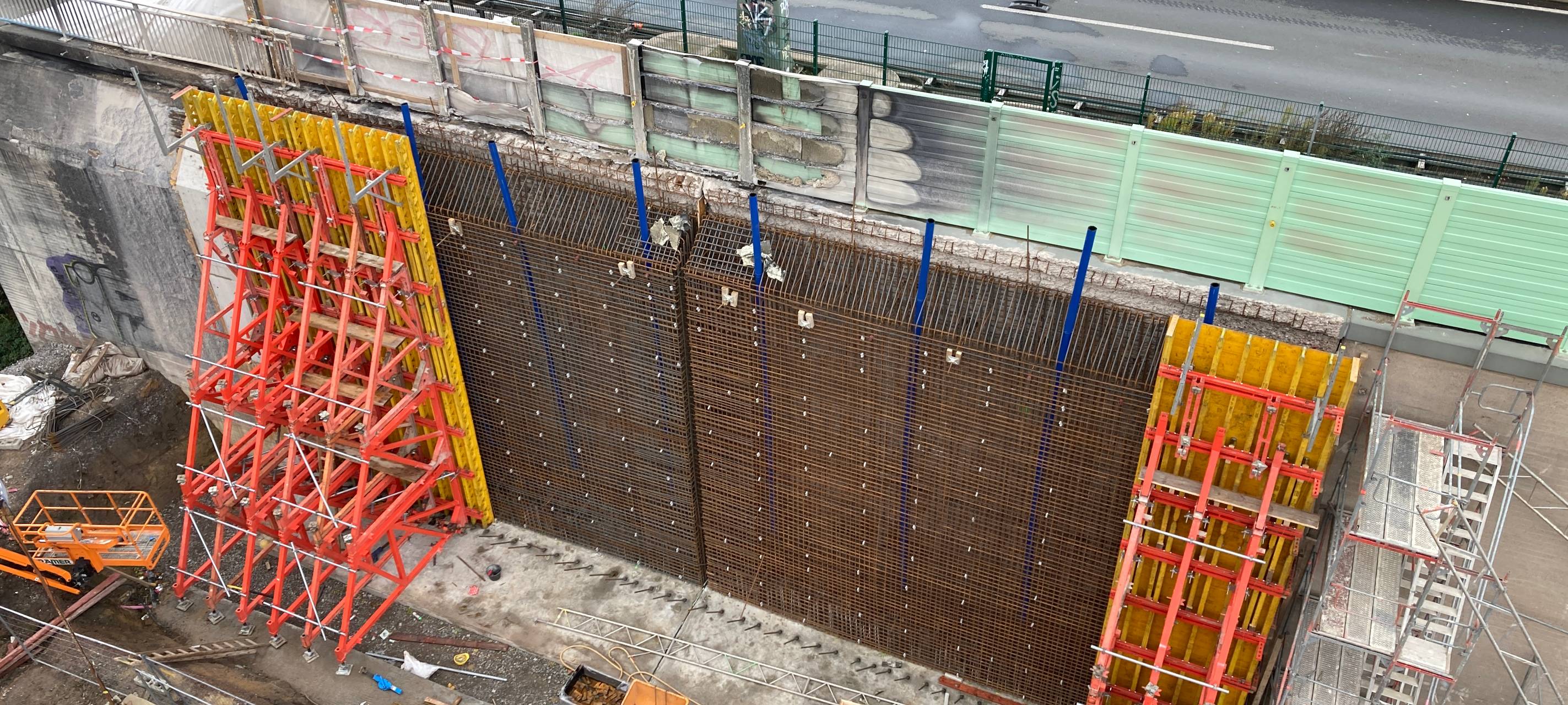 Stützwand an der A40 in Bochum wird neu gebaut