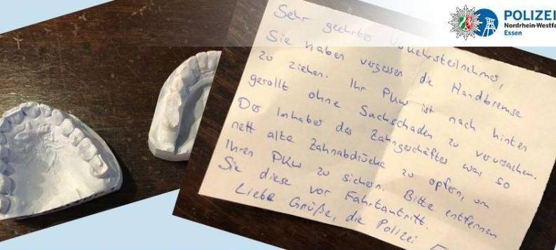 Zahnabdrücke halten Auto in Essen auf