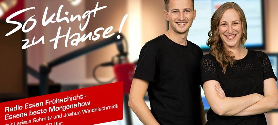 Die neue Doppelmoderation in der Radio Essen-Frühschicht: Joshua Windelschmidt und Larissa Schmitz