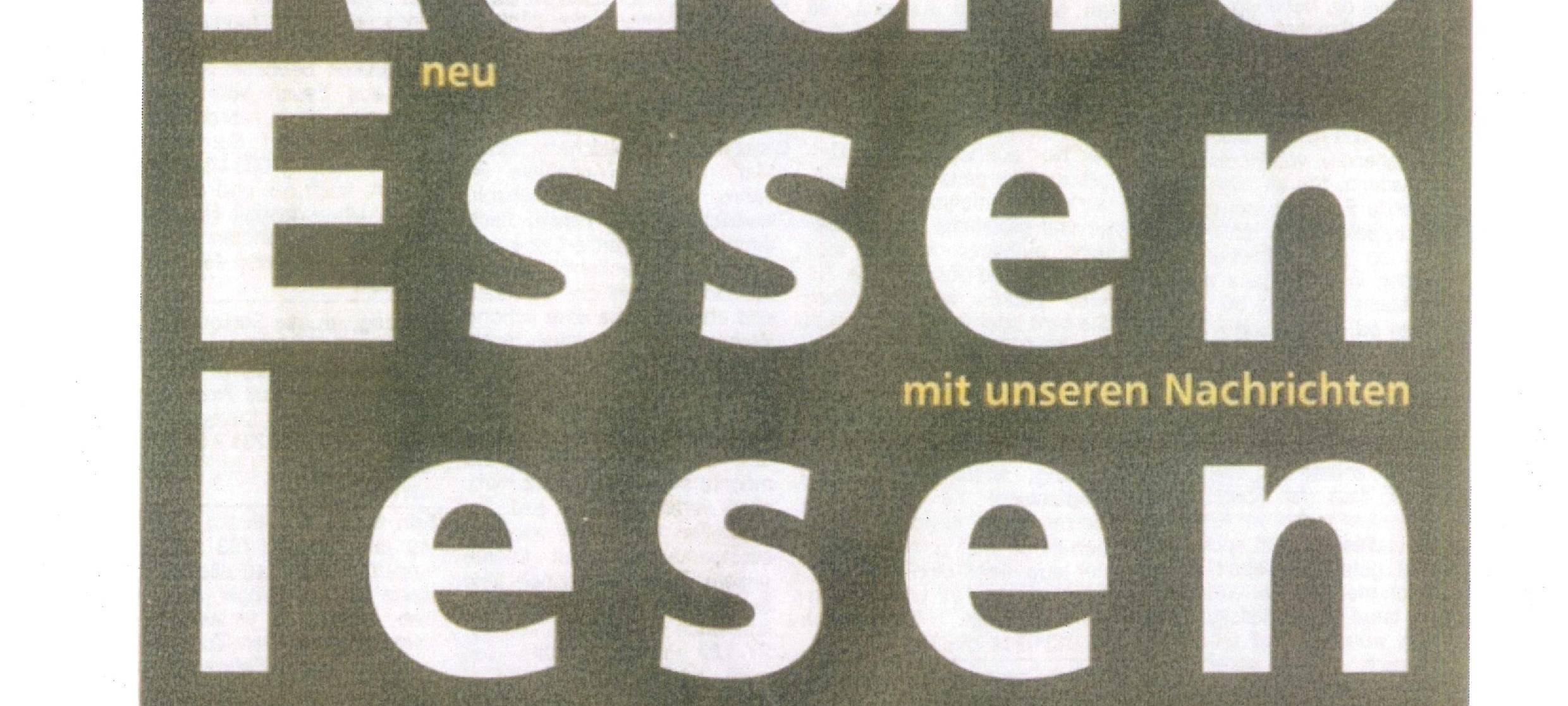 Zeitungsankündigung für die Radio Essen-Internetseite 2001