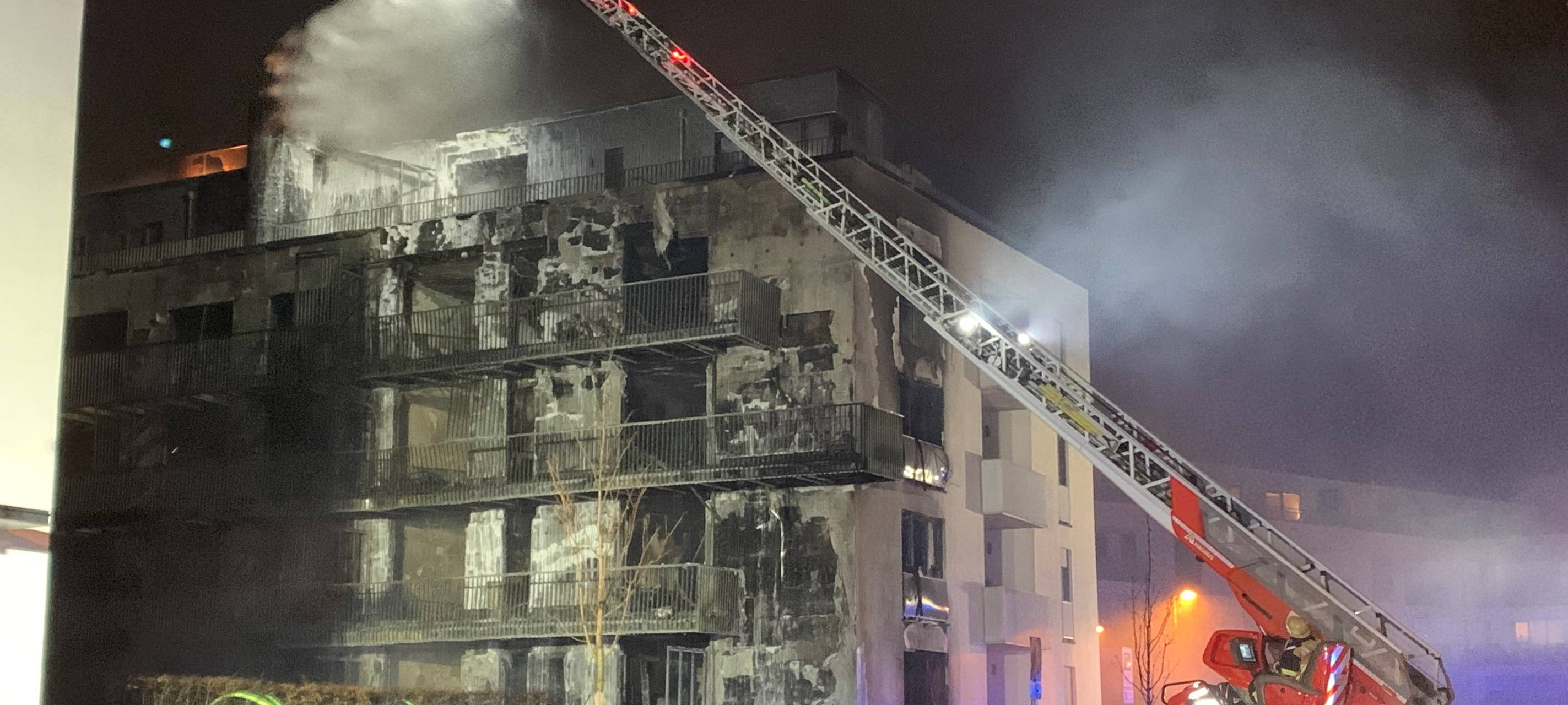Brand an der Grünen Mitte Essen im Februar 2022