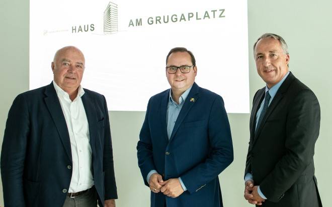 Neues Bürohochhaus in Essen-Rüttenscheid an der Grugahalle wird präsentiert 2022