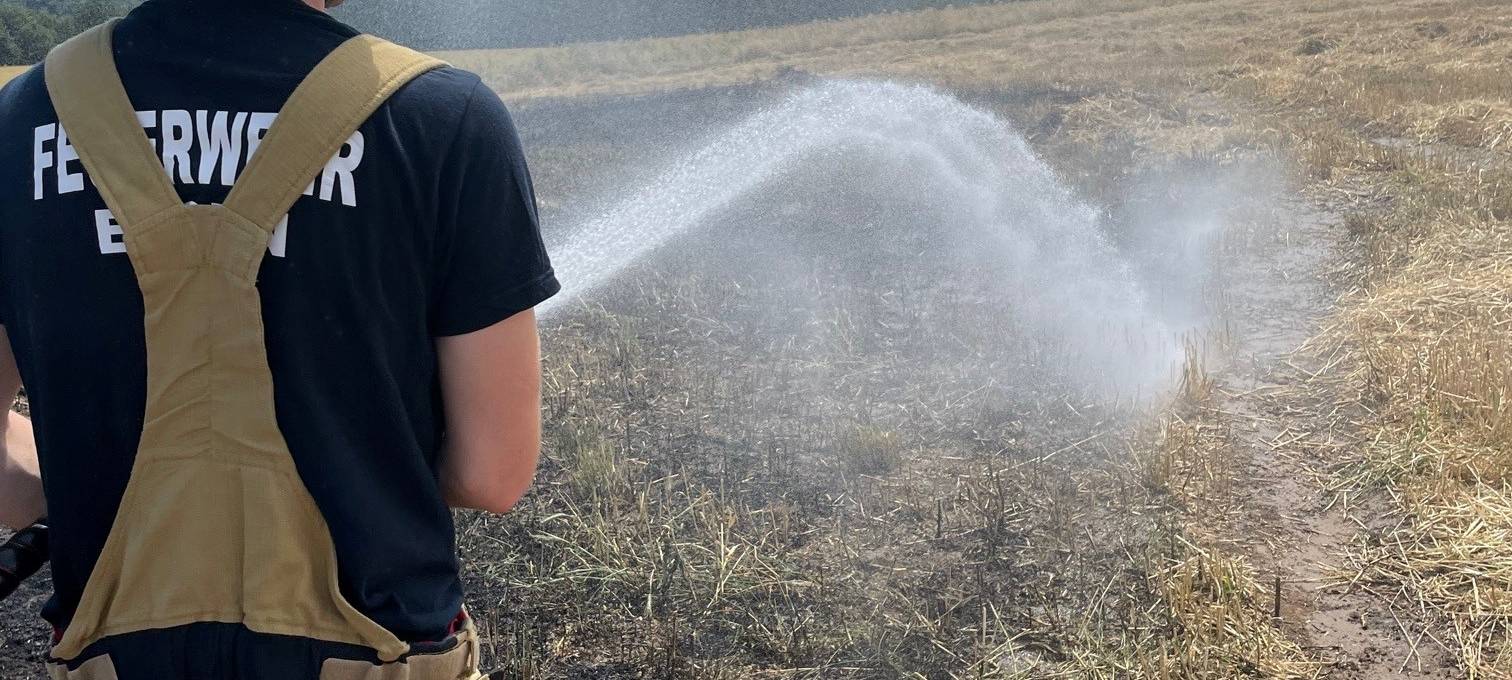 Feld in Essen in Flammen