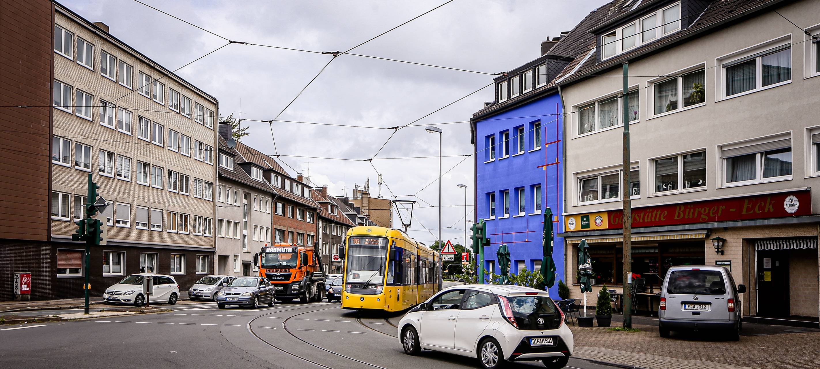 Kreuzung Weidkamp / Hülsmannstraße in Essen-Borbeck 2021