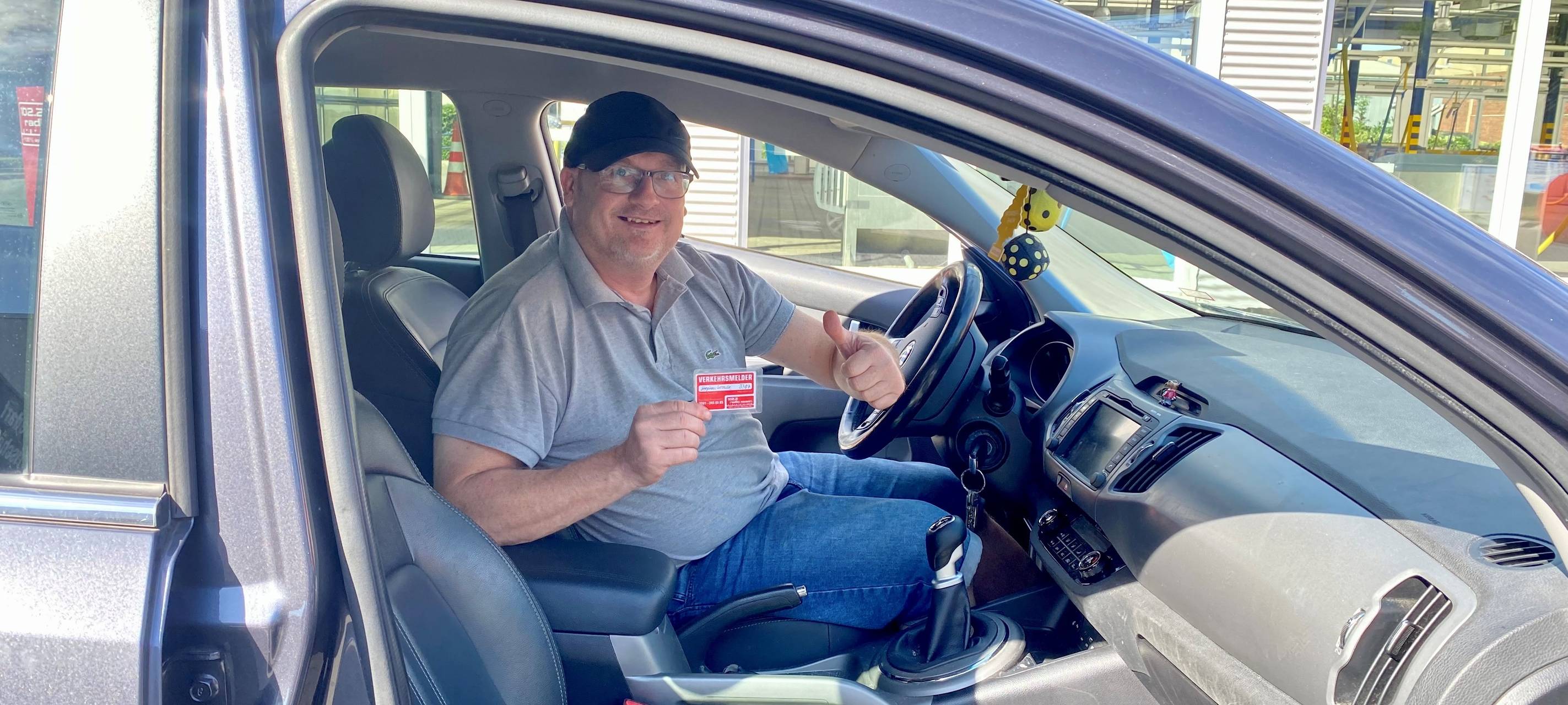 Stefan war der Erste in der Waschanlage beim Radio Essen-Verkehrsmeldertag